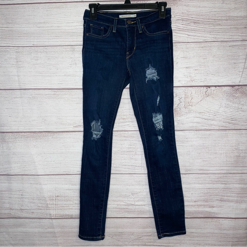 Levi’s 311 shaping skinny blue distressed women’s jeans